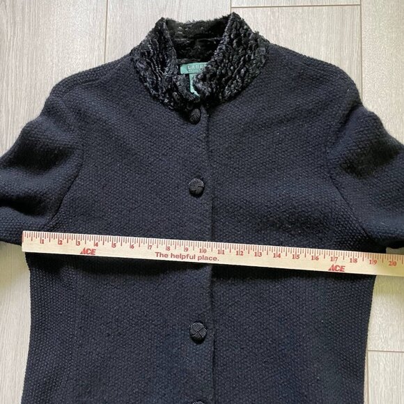 Lauren Ralph Lauren Button-Up Jacket Women's X-Large Black Long Sleeves - Picture 2 of 9